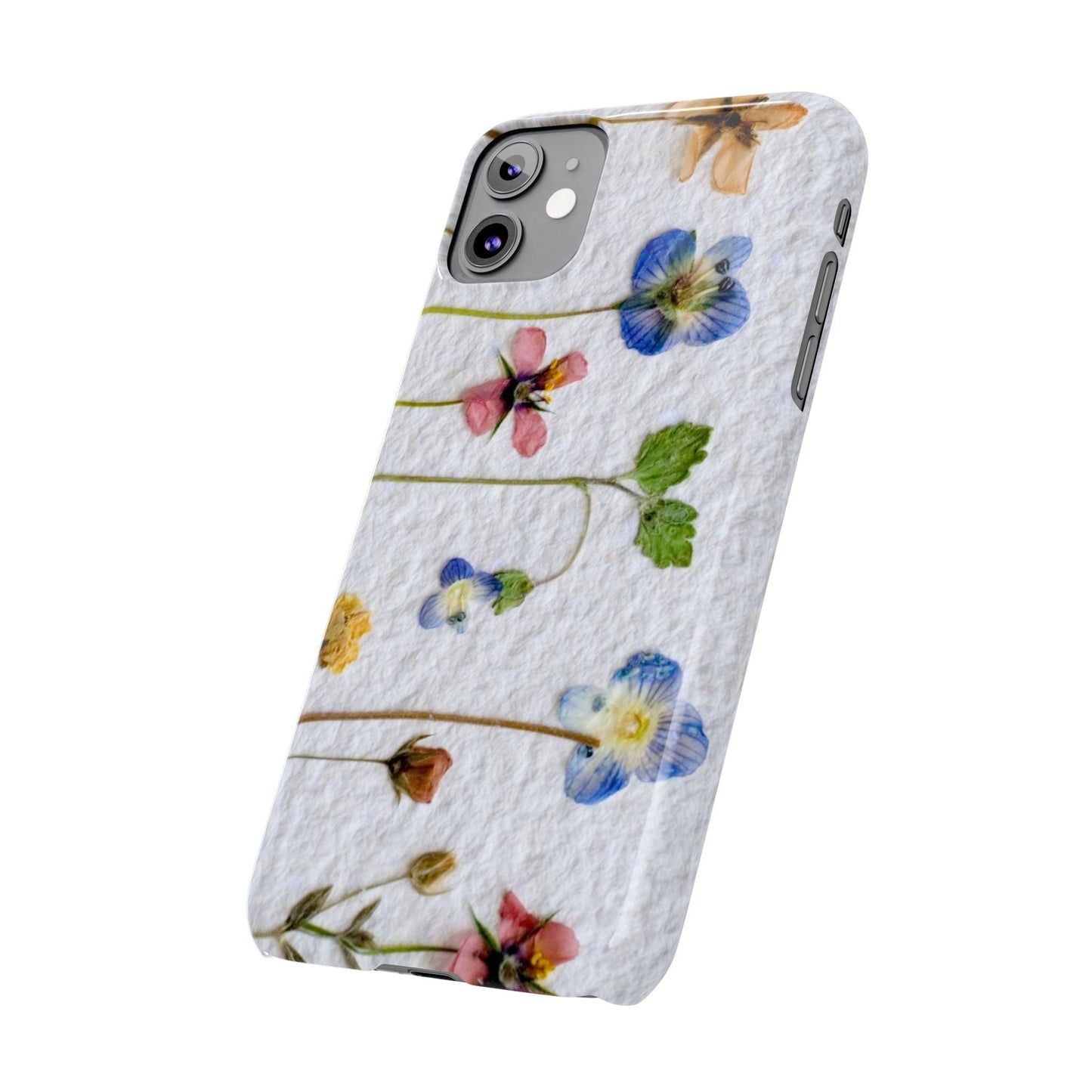 Dried Wild Pink and Purple Flower Image on Paper, Floral Slim Phone Cases, Case-Mate IPHONE16 and all sizes