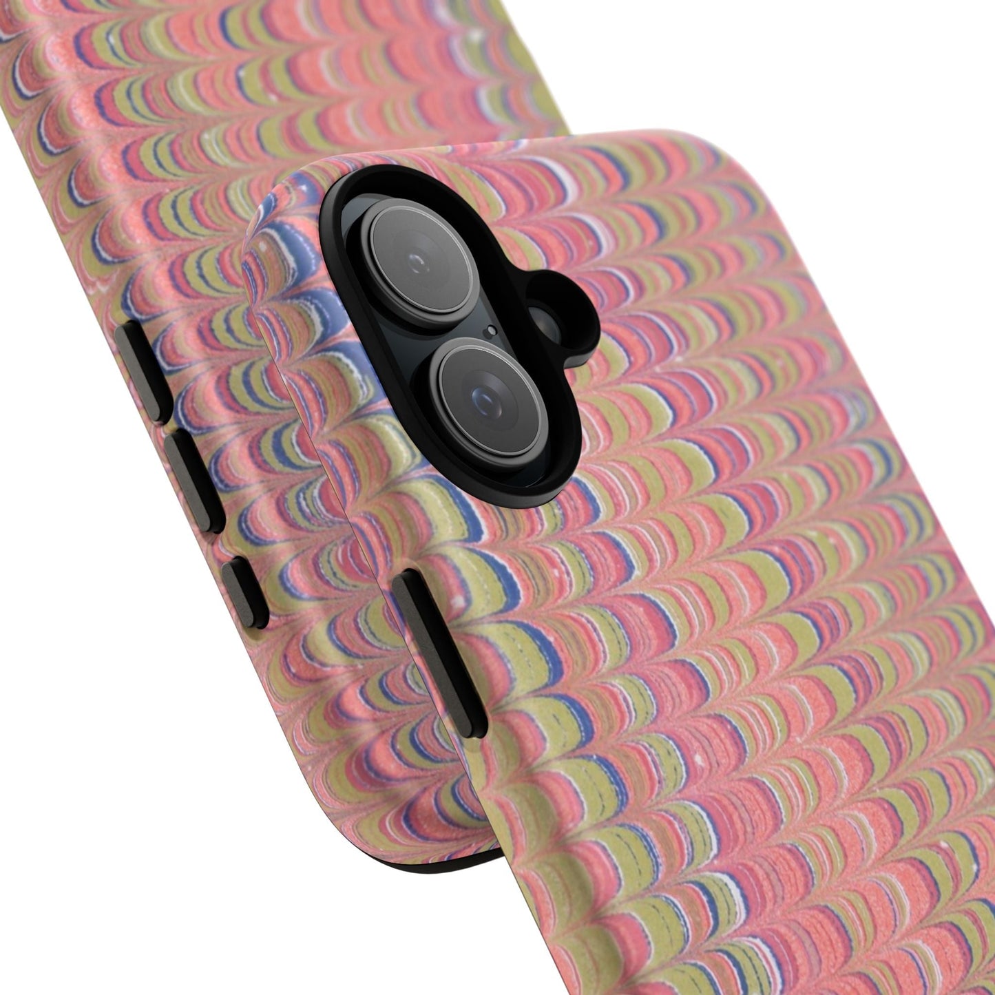 Pink Pastels Feather Marbled Vintage Design iPhone 16 + Samsung + Apple + Google - 2 finishes