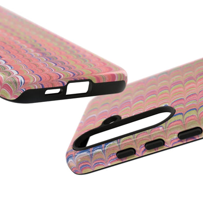 Pink Pastels Feather Marbled Vintage Design iPhone 16 + Samsung + Apple + Google - 2 finishes