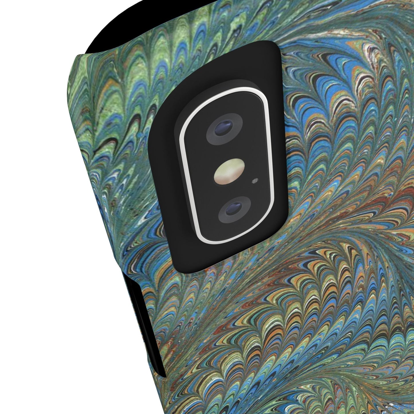 Blue and Green Italian Marbled Swirl Design, Italy Feather Phone Case, Multi-Color, Slim Phone Cases, Case-Mate IPHONE16 and all sizes