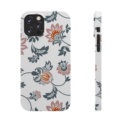 Pink and Green Flower Pattern, Floral Slim Phone Cases, Case-Mate IPHONE16 and all sizes
