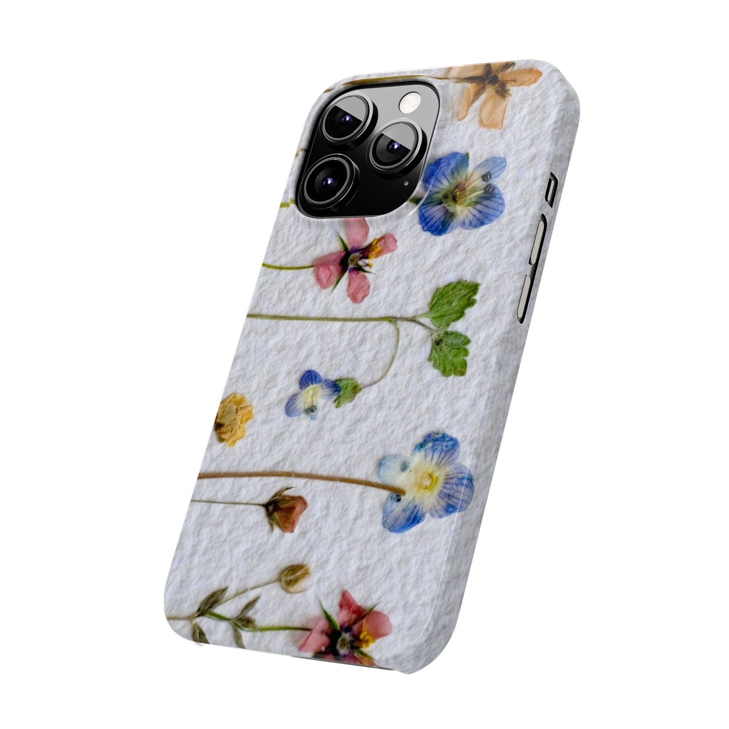 Dried Wild Pink and Purple Flower Image on Paper, Floral Slim Phone Cases, Case-Mate IPHONE16 and all sizes
