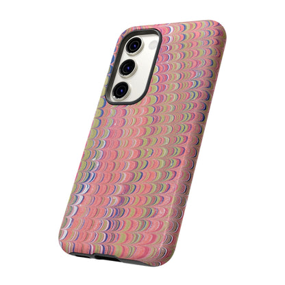 Pink Pastels Feather Marbled Vintage Design iPhone 16 + Samsung + Apple + Google - 2 finishes