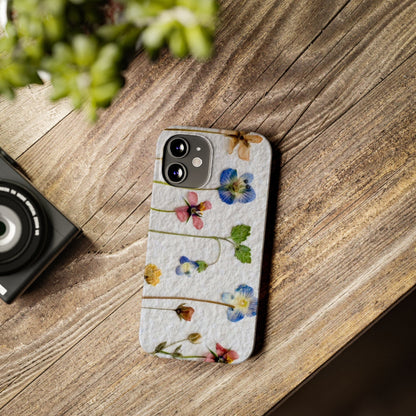 Dried Wild Pink and Purple Flower Image on Paper, Floral Slim Phone Cases, Case-Mate IPHONE16 and all sizes