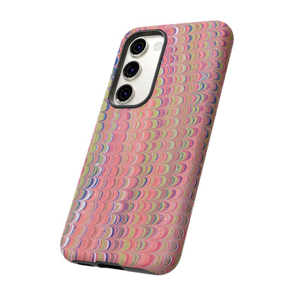 Pink Pastels Feather Marbled Vintage Design iPhone 16 + Samsung + Apple + Google - 2 finishes