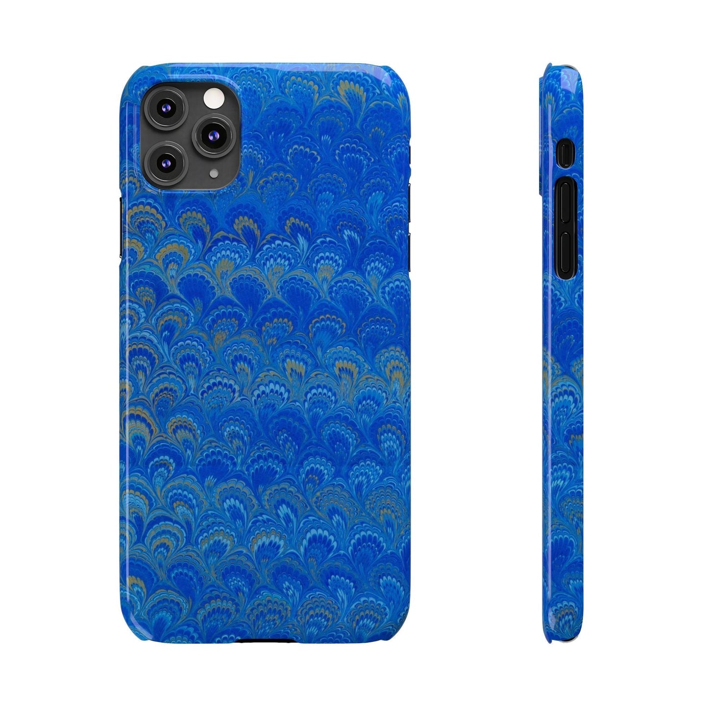 Blue Marbled Design, Italy Feather Phone Case, Multi-Color, Slim Phone Cases, Case-Mate IPHONE16 and all sizes