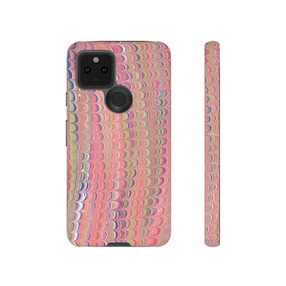 Pink Pastels Feather Marbled Vintage Design iPhone 16 + Samsung + Apple + Google - 2 finishes