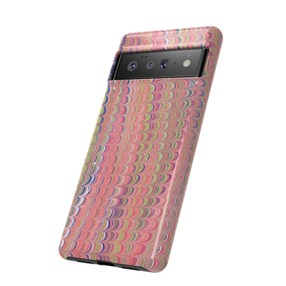 Pink Pastels Feather Marbled Vintage Design iPhone 16 + Samsung + Apple + Google - 2 finishes