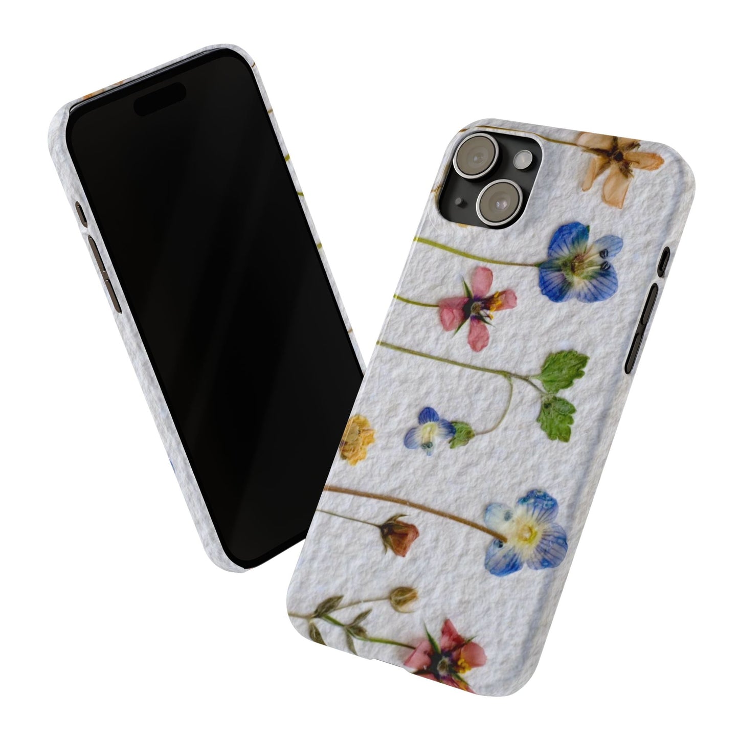 Dried Wild Pink and Purple Flower Image on Paper, Floral Slim Phone Cases, Case-Mate IPHONE16 and all sizes
