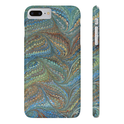 Blue and Green Italian Marbled Swirl Design, Italy Feather Phone Case, Multi-Color, Slim Phone Cases, Case-Mate IPHONE16 and all sizes